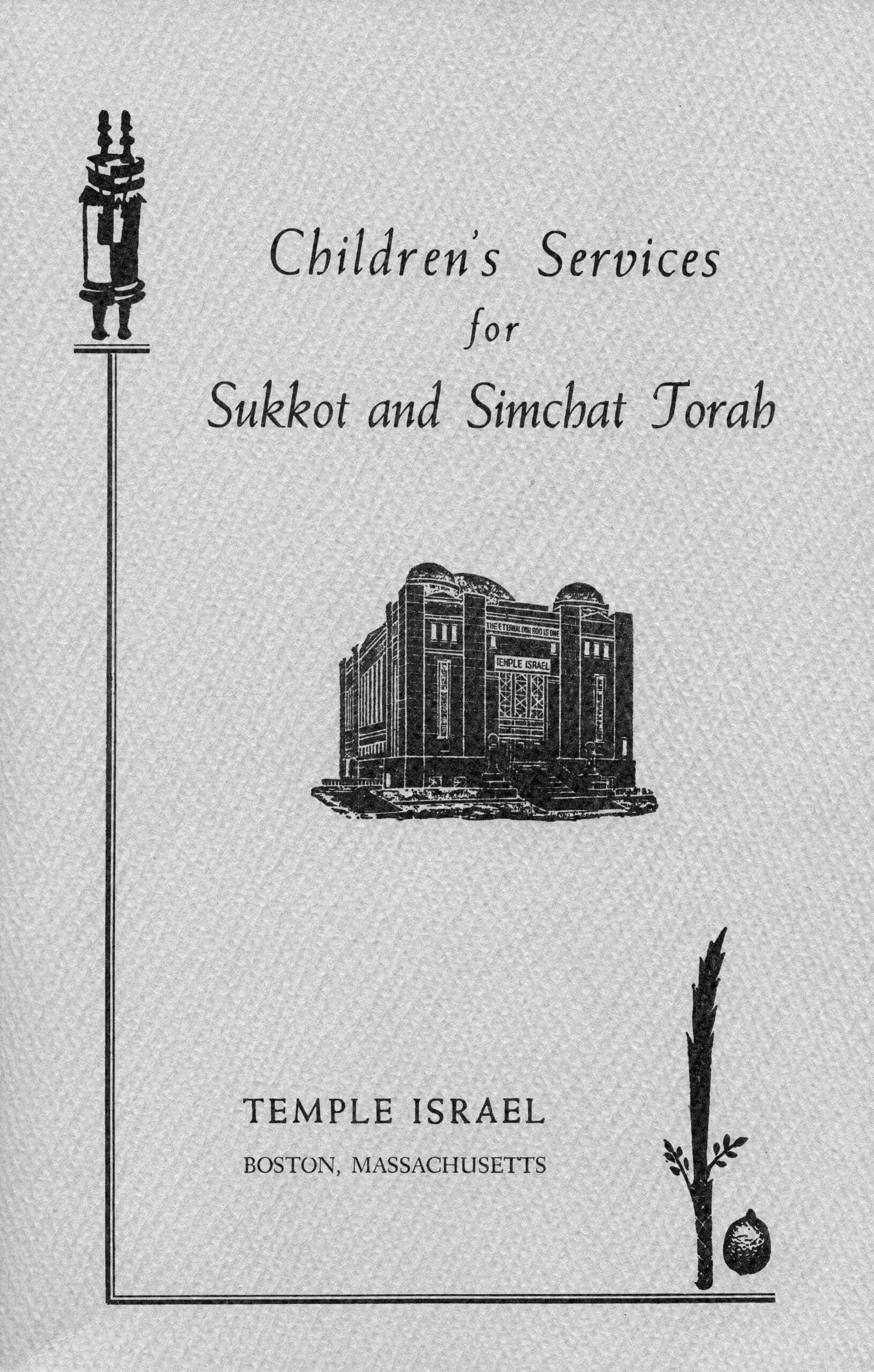 RBG SN Childrens service sukkot simchat torah